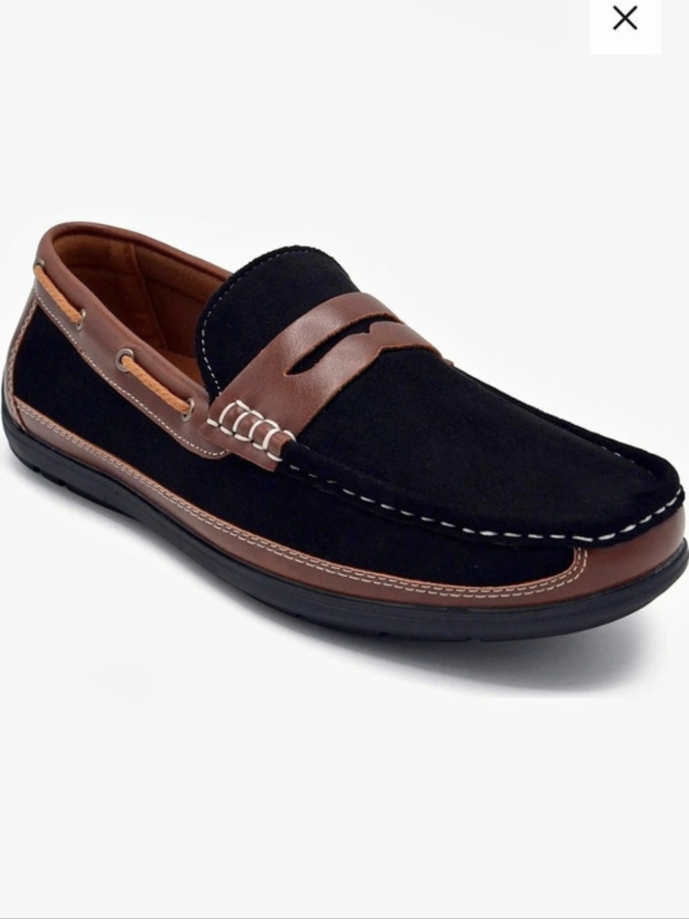 Aston Marc Levan Men's Penny Loafers Navy & Brown US 11 M
